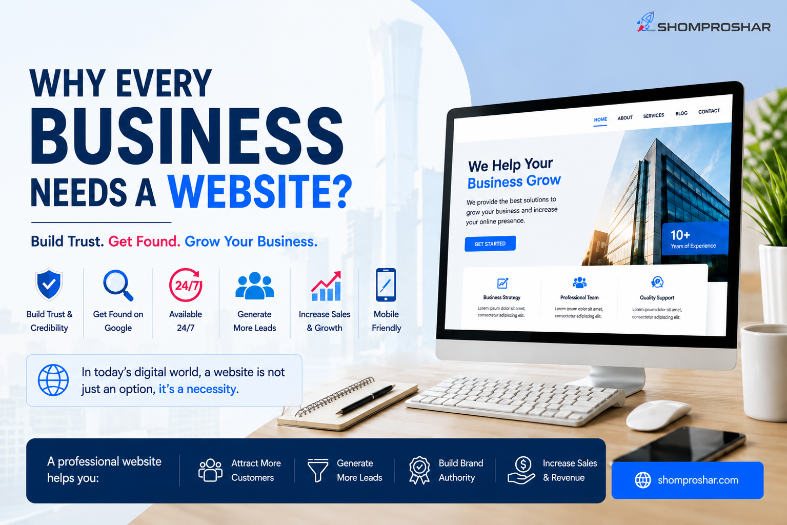 Why Every Business Needs a Website in 2026 - Professional Website Design Guide for Businesses in Bangladesh by Shomproshar